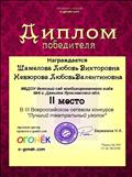II место Диплом победителя в III Всероссийском сетевом конкурсе "Лучший театральный уголок" 